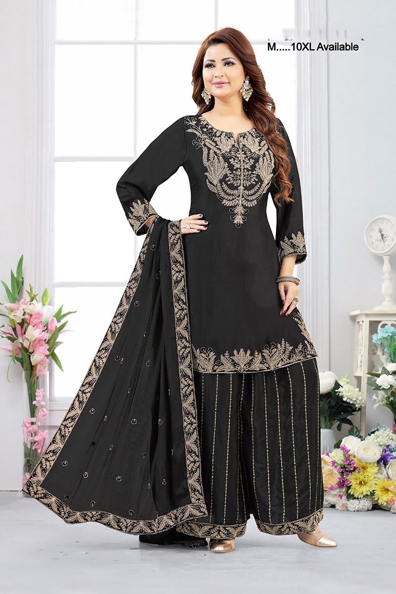 Outstanding Chinon Designer Palazzo Suit for Sangeet and Parties