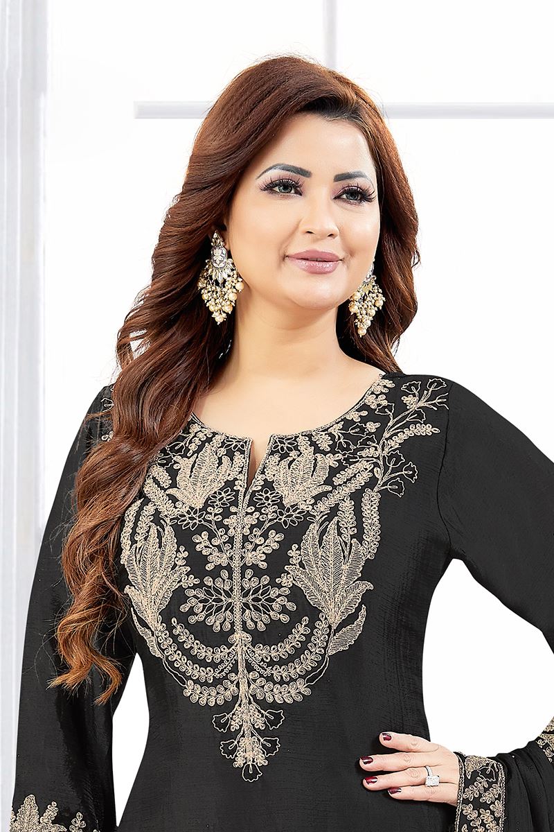 Outstanding Chinon Designer Palazzo Suit for Sangeet and Parties