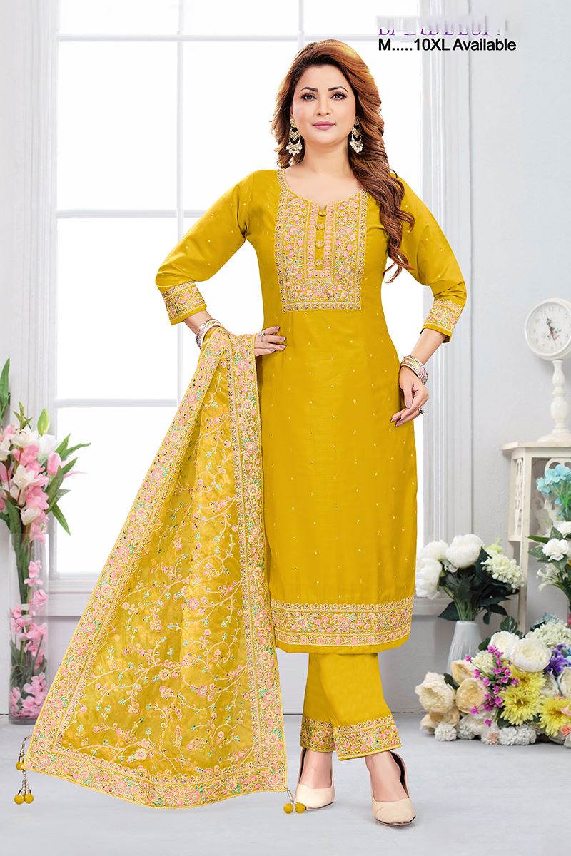 Exuberant Designer Straight Cut Suit for Haldi, Sangeet, and Parties