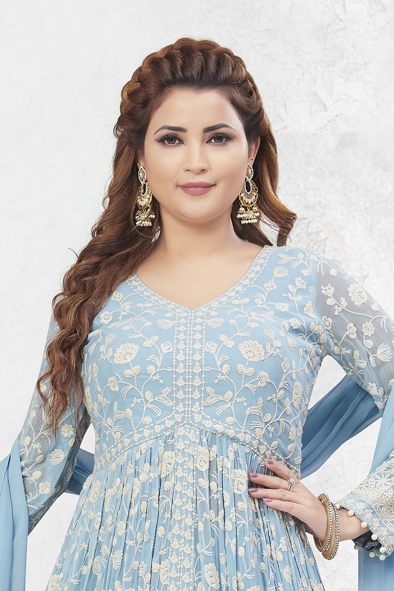 Delightful Georgette Designer Anarkali Suit for Festivals, Sangeet, and Parties