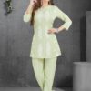 Fascinating Pista Designer Co-Ord Set for Mehendi, Sangeet, and Parties