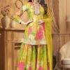 Aesthetic Green Designer Palazzo Suit for Festivals, Mehendi, and Sangeet