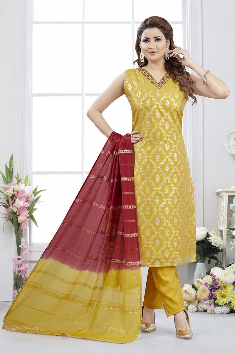 Royal Designer Straight Cut Suit for Haldi, Sangeet, and Parties