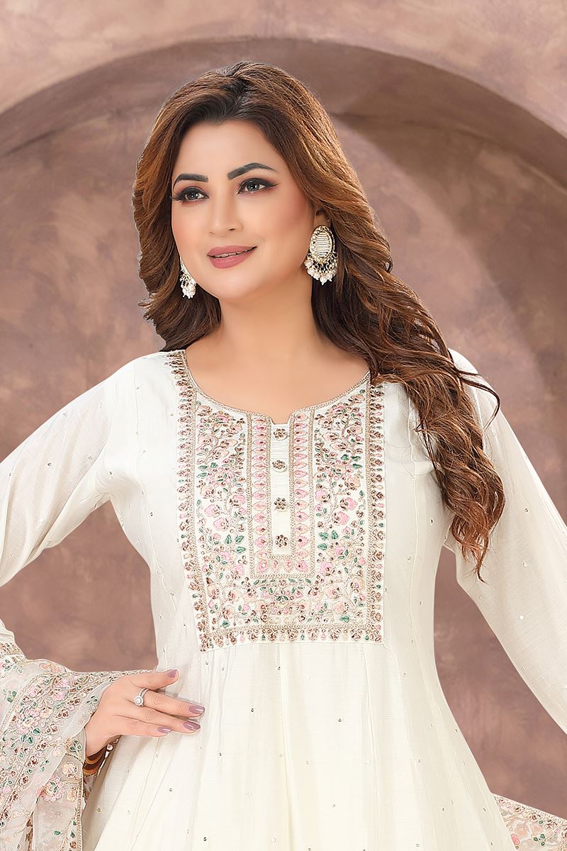 Royal Chanderi Silk Designer Anarkali Suit for Festivals, Sangeet, and Parties