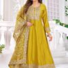 Surreal Chanderi Silk Designer Anarkali Suit for Haldi, Sangeet, and Parties