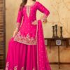 Striking Fuschia Pink Designer Palazzo Suit for Reception, Sangeet, and Parties