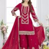 Fashionable Red Designer Palazzo Suit for Wedding, Reception, and Festivals