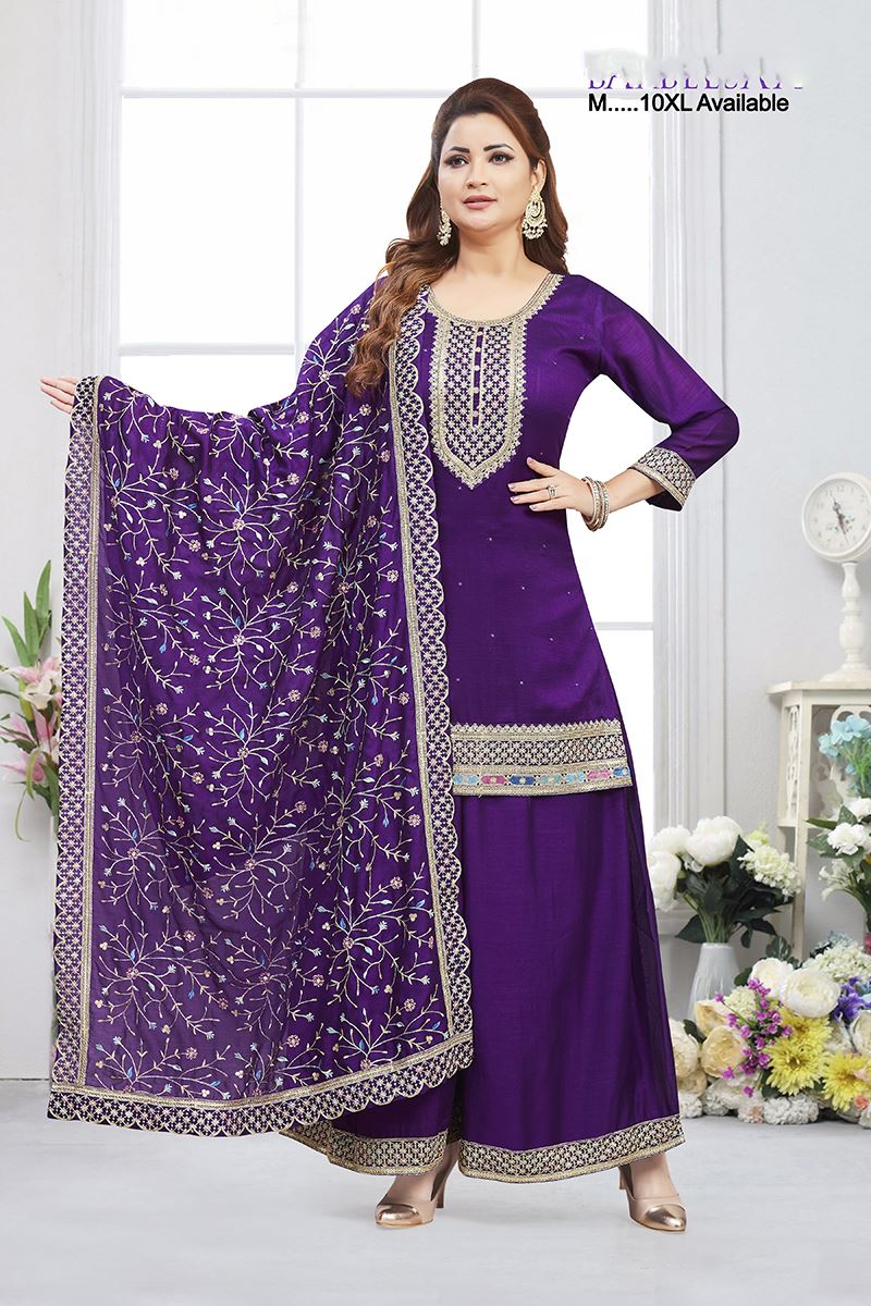 Aesthetic Purple Designer Palazzo Suit for Wedding, Reception, and Sangeet
