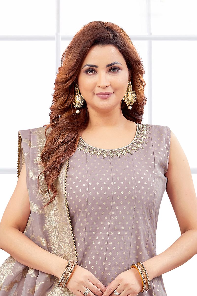 Beautiful Jacquard Designer Anarkali Suit for Festivals, Sangeet, and Parties