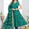 Flawless Jacquard Designer Anarkali Suit for Mehendi, Sangeet, and Parties