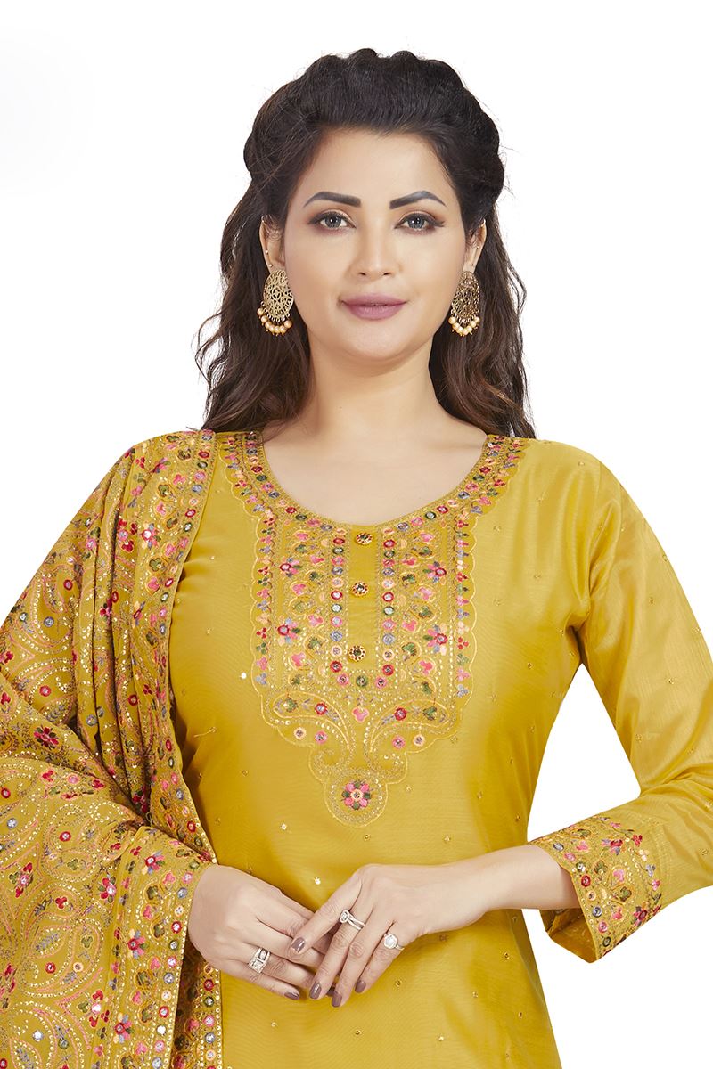 Glamorous Designer Straight Cut Suit for Haldi, Festivals, and Sangeet