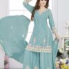 Charismatic Firozi Designer Palazzo Suit for Reception, Sangeet, and Parties