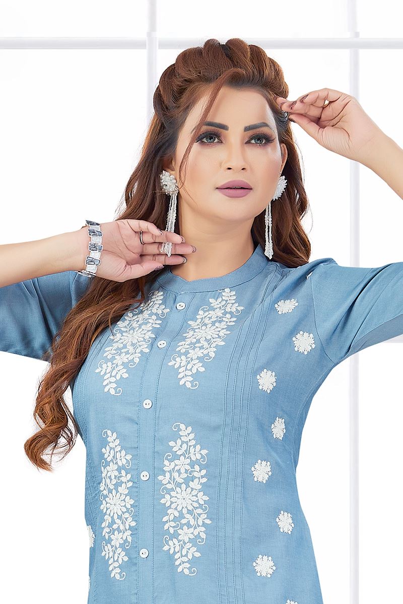 Outstanding Denim Designer Co-Ord Set for Sangeet and Parties