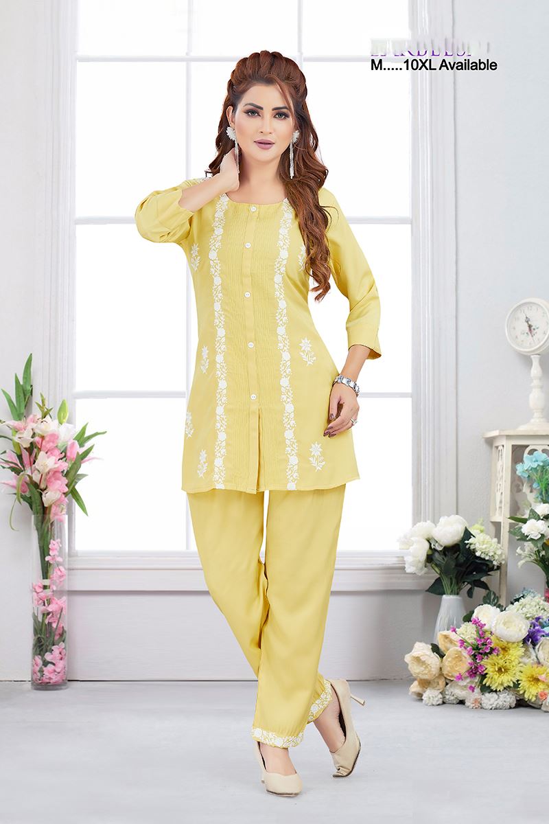 Breathtaking Lemon Designer Co-Ord Set for Haldi, Sangeet, and Parties
