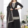 Astounding Black Designer Palazzo Suit for Sangeet and Parties