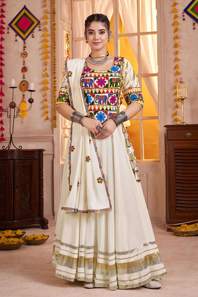 Appealing Viscose Cotton Designer Navratri Lehenga Choli for Garba Dance and Festival Celebrations