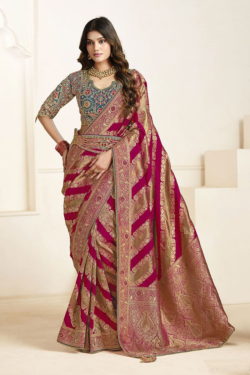 Royal Silk Designer Saree for Wedding, Reception, and Sangeet