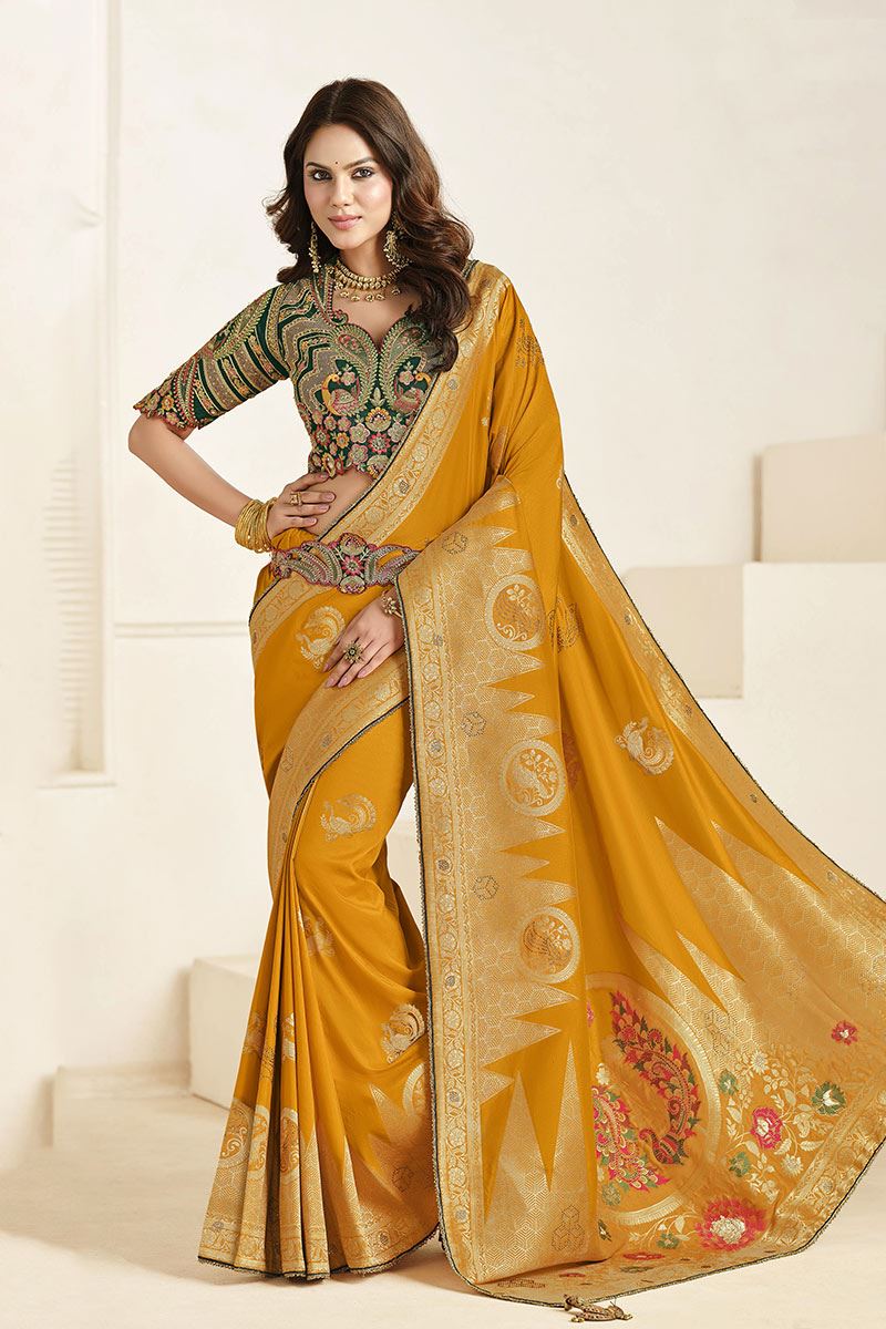 Surreal Silk Designer Saree for Wedding, Reception, and Haldi