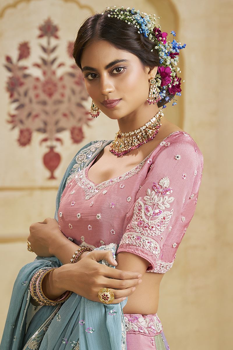 Trendy Poly Chiffon Designer Bridal Lehenga Choli for Engagement and Reception