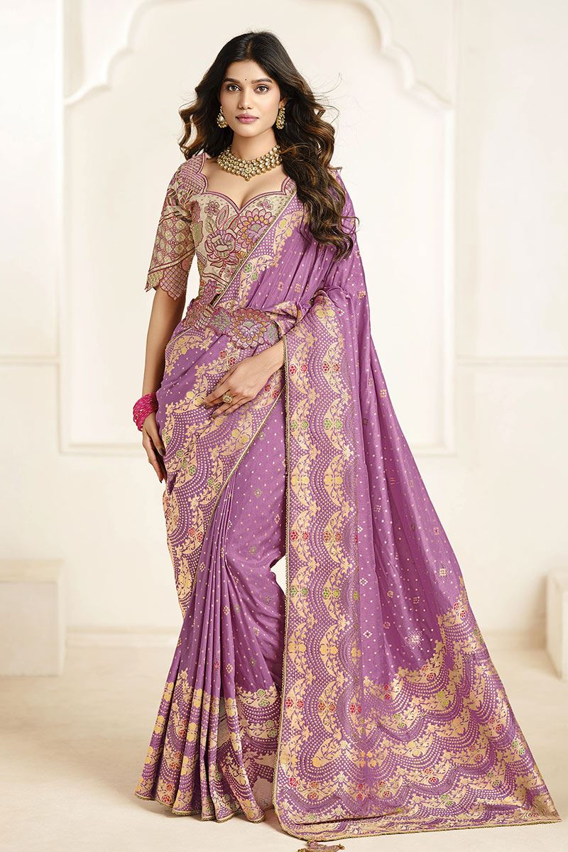 Irresistible Silk Designer Saree for Wedding, Reception, and Sangeet