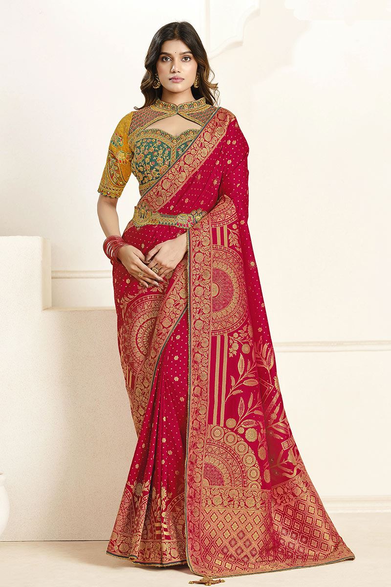 Exuberant Silk Designer Saree for Wedding, Reception, and Sangeet