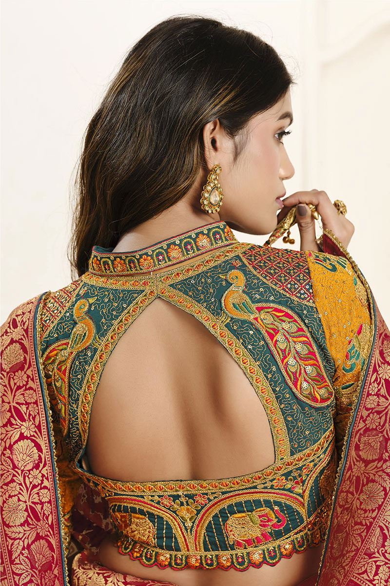 Exuberant Silk Designer Saree for Wedding, Reception, and Sangeet