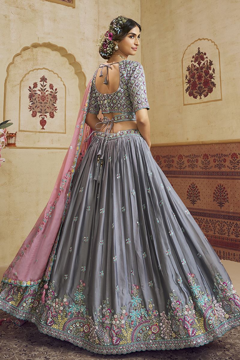 Enticing Silk Designer Bridal Lehenga Choli for Engagement and Reception