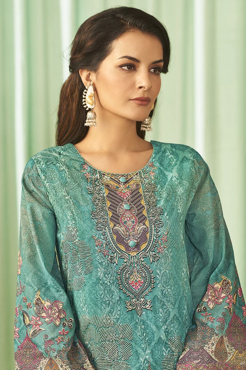 Beautiful Lawn Cotton Designer Straight Cut Suit for Festivals, Sangeet, and Parties (Unstitched suit)