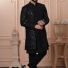 Impressive Black Designer Men’s Indo-Western for Engagement, Reception, and Wedding