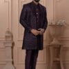 Spectacular Purple Designer Men’s Indo-Western for Engagement, Reception, and Wedding