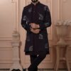Attractive Wine Designer Men’s Indo-Western for Engagement, Reception, and Wedding