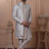 Captivating Pastel Pitch Designer Men’s Indo-Western for Engagement, Reception, and Wedding