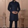 Dashing Navy Blue Designer Men’s Indo-Western for Wedding and Reception