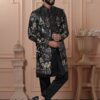 Exuberant Black Designer Men’s Indo-Western for Engagement and Reception