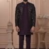 Exquisite Wine Designer Men’s Indo-Western for Engagement and Reception