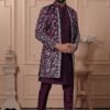 Awesome Wine Designer Men’s Indo-Western for Engagement, Wedding, and Reception
