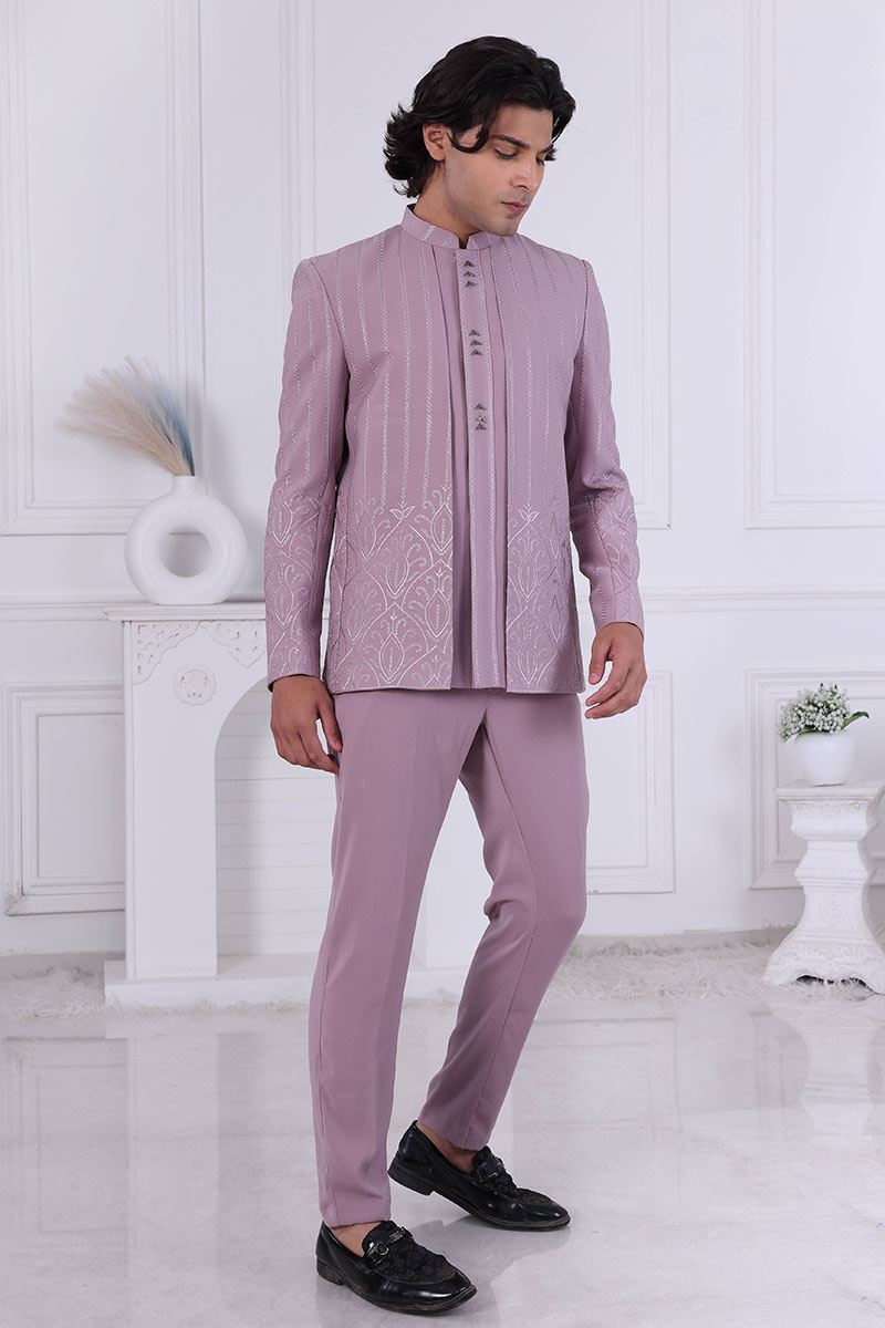 Elegant Pink Designer Men’s Indo-Western for Engagement and Reception