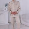 Charismatic Golden Designer Men’s Indo-Western for Engagement and Reception