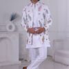 Majestic White Designer Men’s Indo-Western for Engagement and Reception