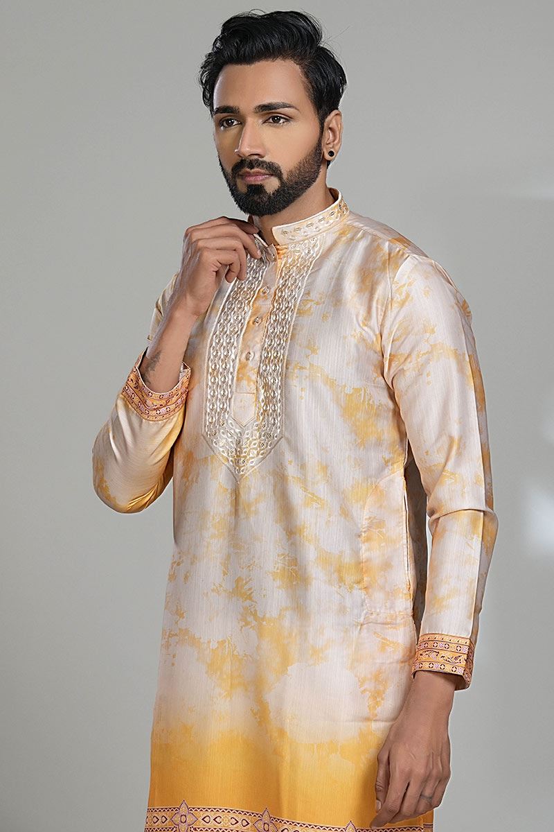 Stylish Designer Men’s Kurta Pyjama for Haldi, Sangeet, and Parties