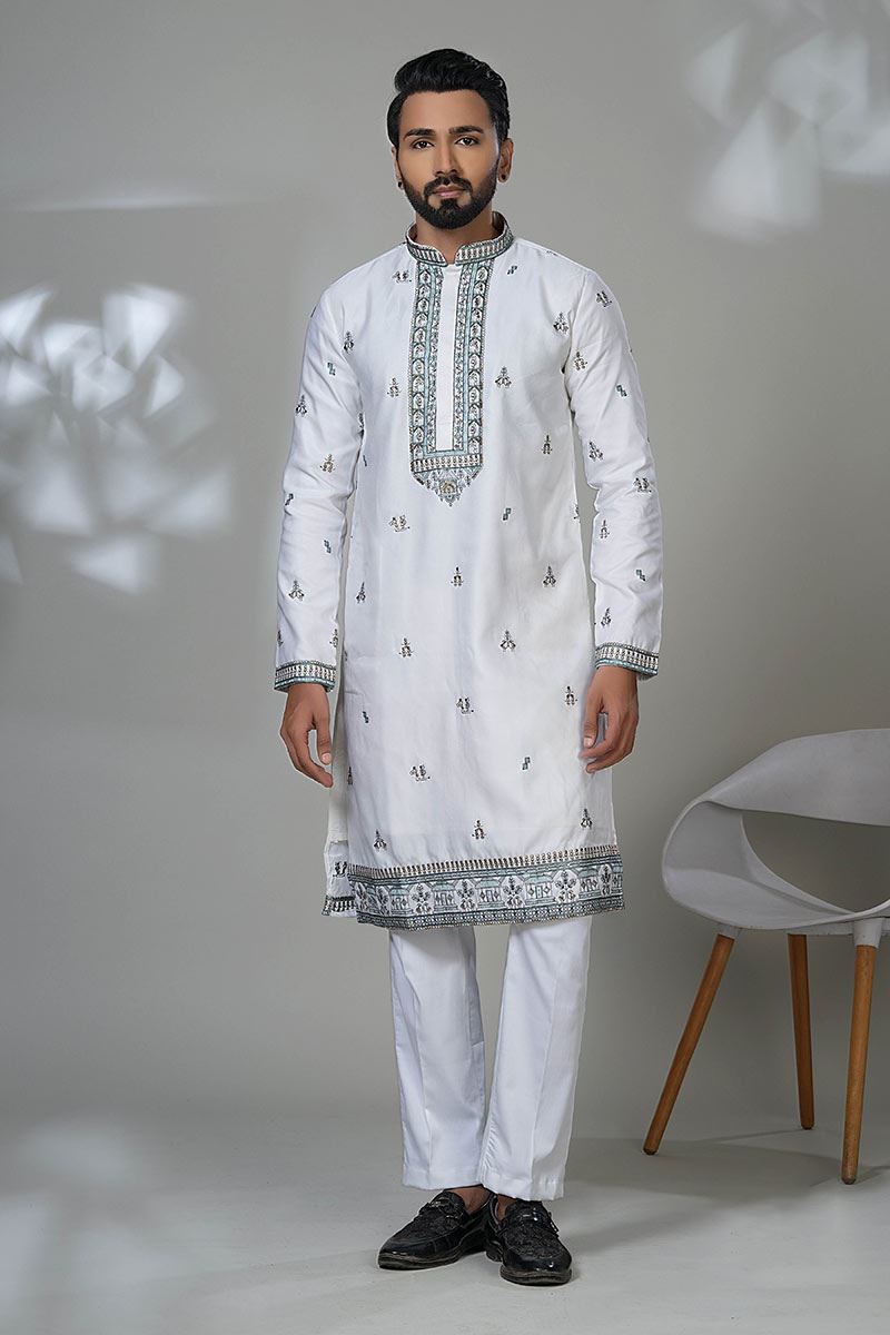 Aesthetic Designer Men’s Kurta Pyjama for Festivals, Sangeet, and Parties