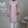 Magnificent Pink Designer Men’s Kurta Pyjama for Festivals, Sangeet, and Parties