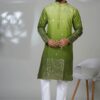 Fashionable Shaded Green Designer Men’s Kurta Pyjama for Festivals, Sangeet, and Parties