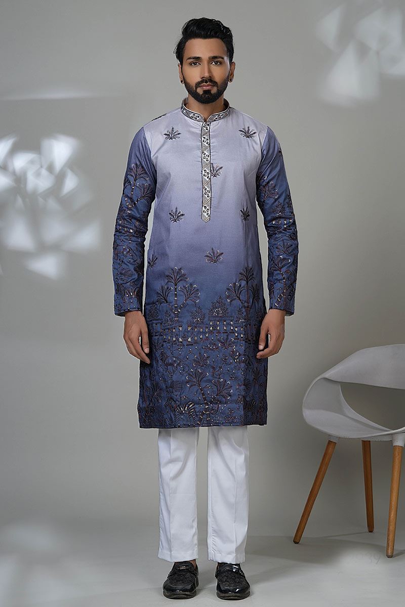 Spectacular Designer Men’s Kurta Pyjama for Festivals, Sangeet, and Parties
