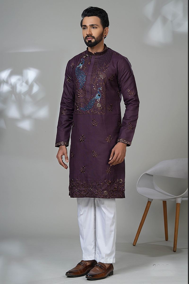 Magnificent Designer Men’s Kurta Pyjama for Festivals, Sangeet, and Parties