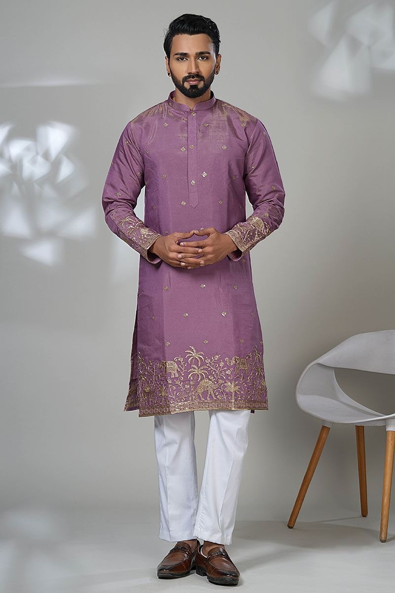 Classy Designer Men’s Kurta Pyjama for Festivals, Sangeet, and Parties