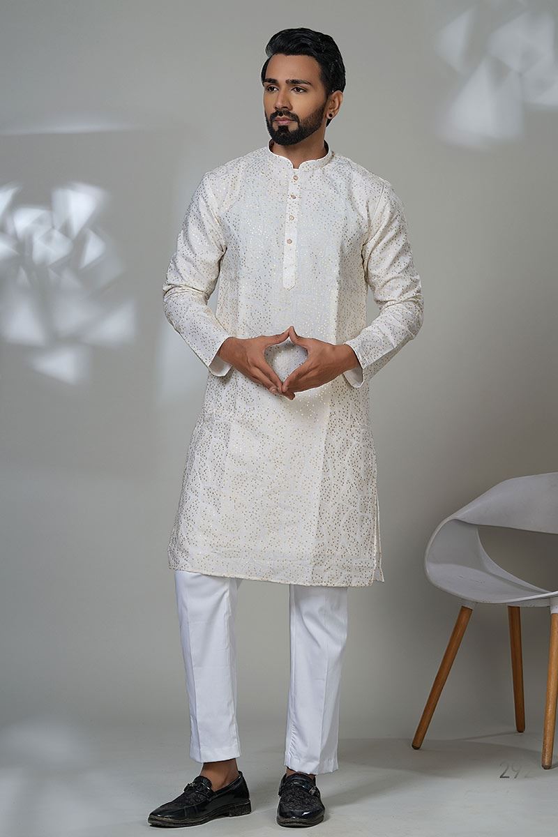Splendid Designer Men’s Kurta Pyjama for Festivals, Sangeet, and Parties
