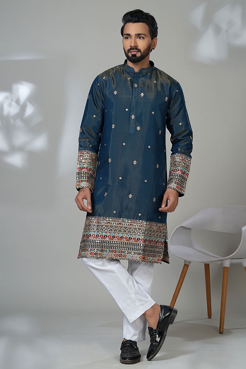 Aesthetic Designer Men’s Kurta Pyjama for Festivals, Sangeet, and Parties