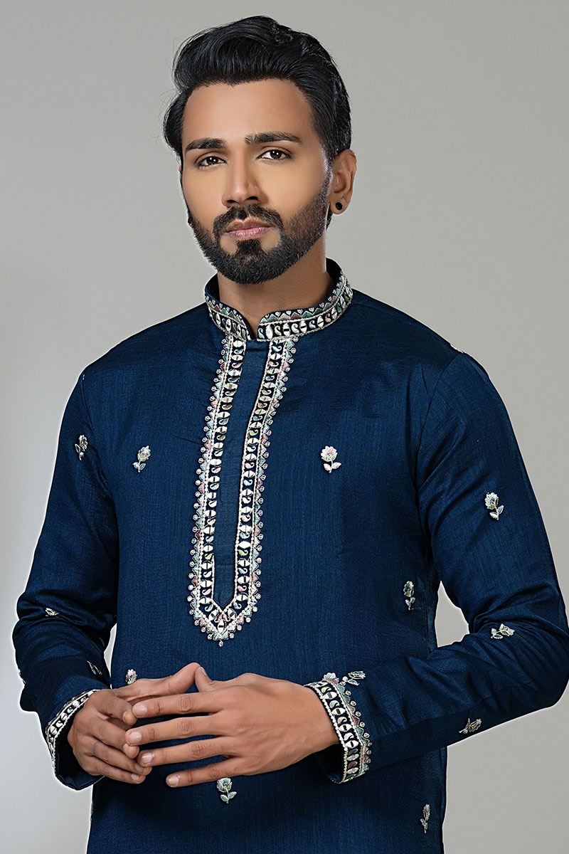 Royal Designer Men’s Kurta Pyjama for Festivals, Sangeet, and Parties