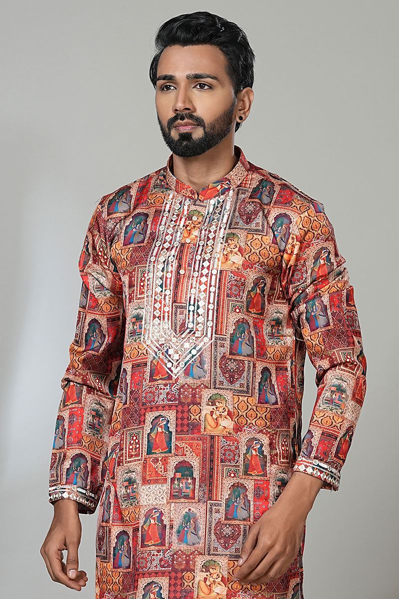 Attractive Designer Men’s Kurta Pyjama for Festivals, Sangeet, and Parties